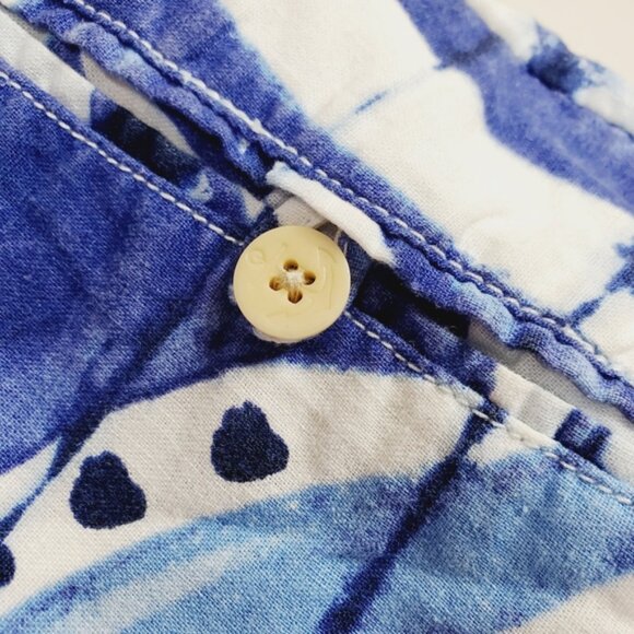 Richards UK Linen Watercolor Old Money  Bermuda Resord Tropical Golf Shorts 38 - Picture 5 of 11